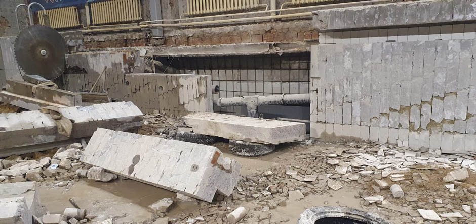 Алмазная резка бетона стенорезной машиной